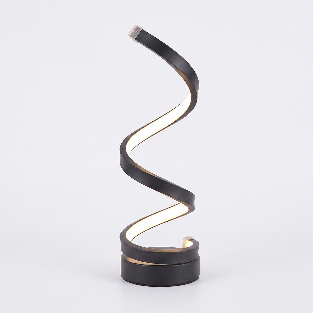 Leto spiral LED table lamp on a white background
