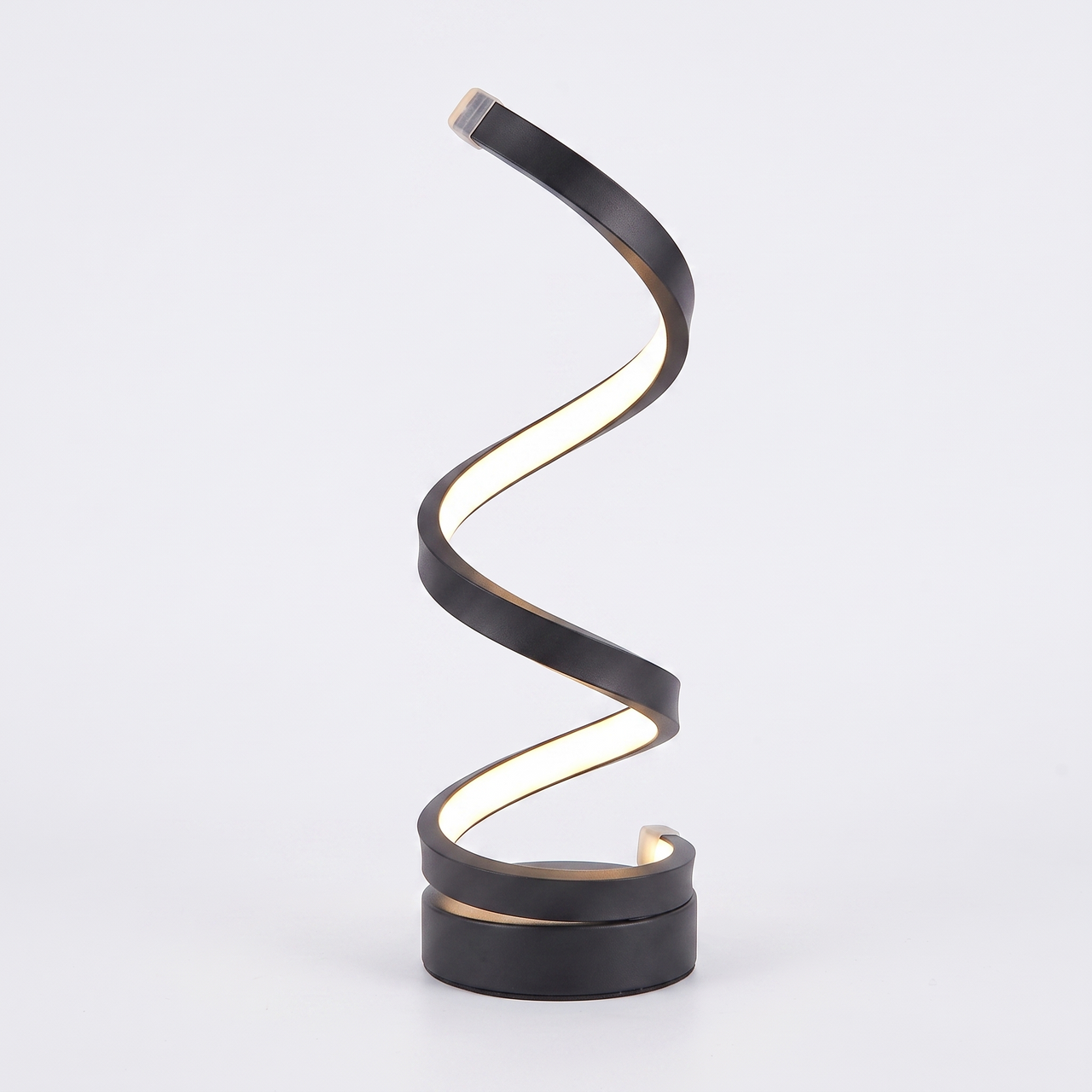 Leto spiral LED table lamp on a white background