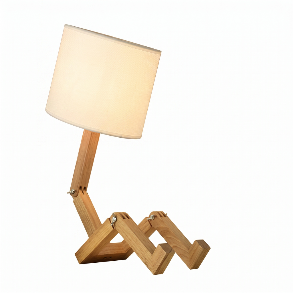 Rilna wooden table lamp on a white background