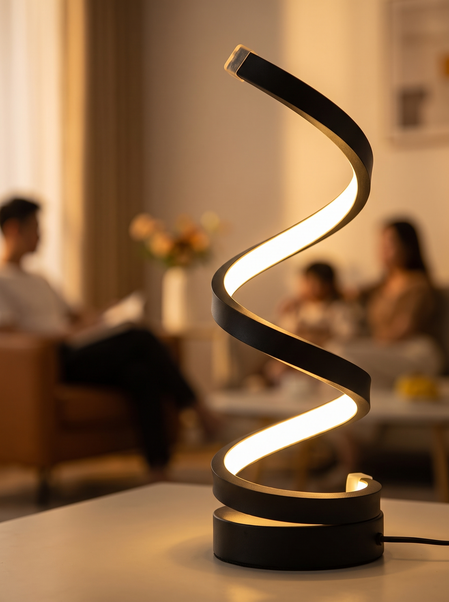 Leto lamp close up at a low angle