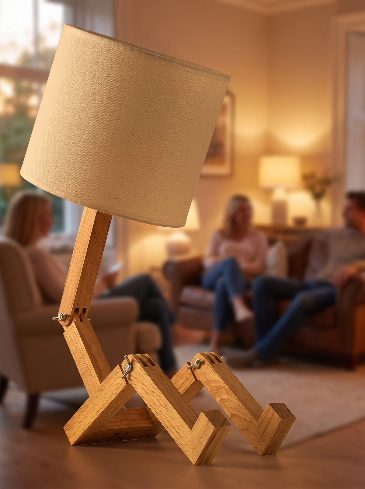 Rilna lamp close up at a low angle